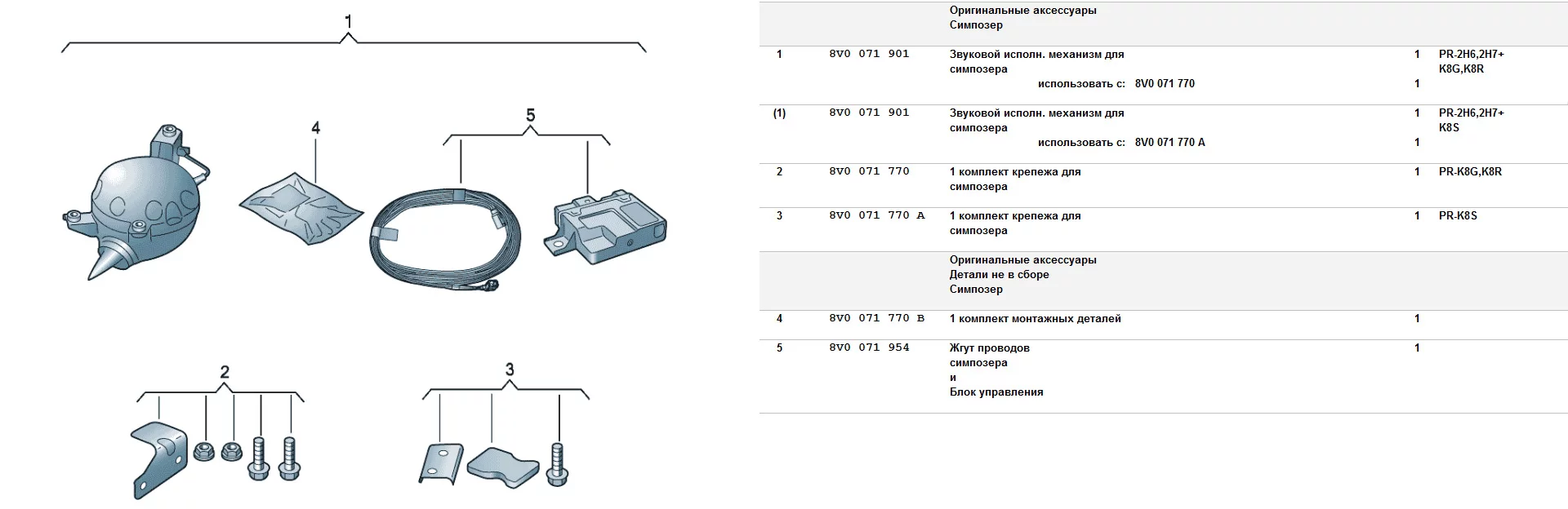 You can't order the control unit by its number, only with the set of wires (5).