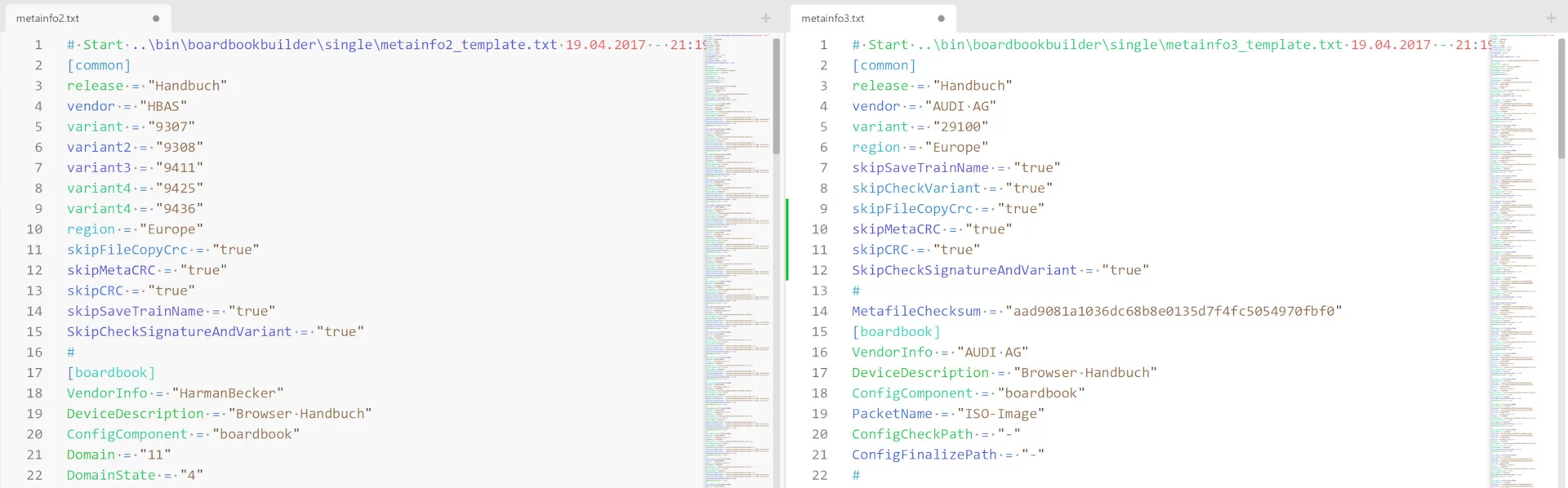 На всякий случай перенес недостающие ключи из metafile2 в metafile3, но не уверен, что этот шаг необходим.