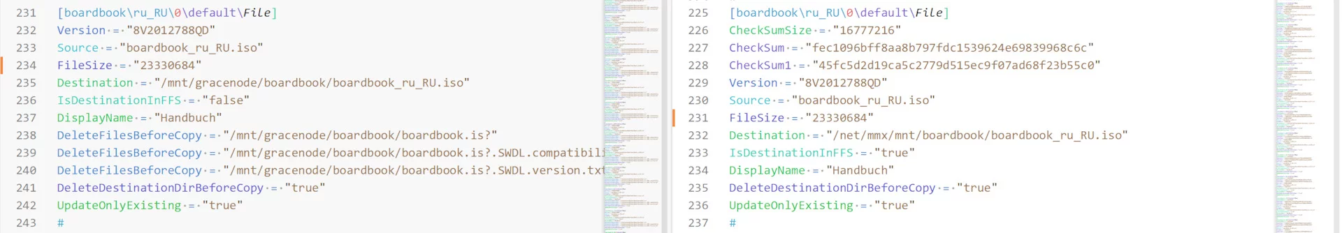 Обновлять размер надо в обоих файлах